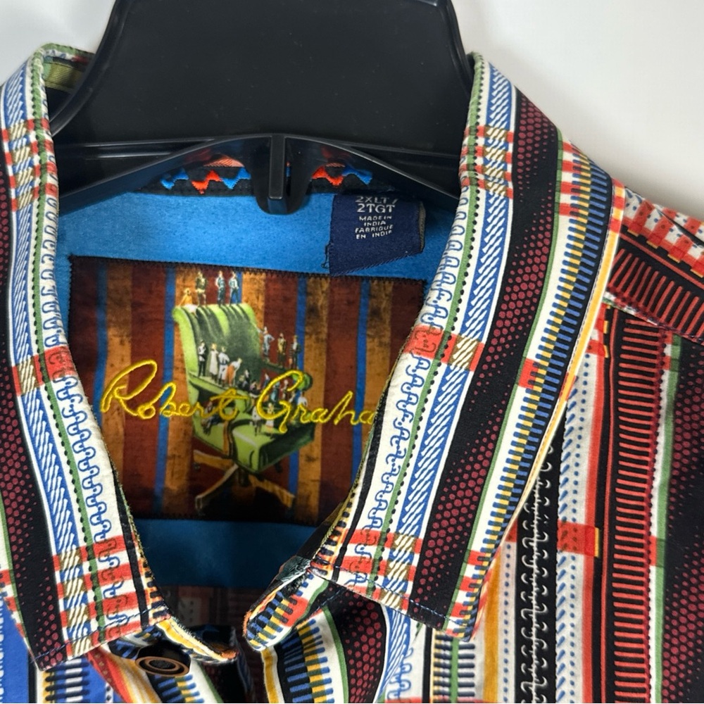 Robert Graham Blue and Red Plaid Men's Shirt - Picture 4 of 13